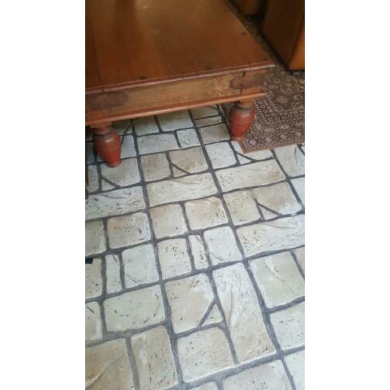 grote zware antieke salontafel teak 187x87x49