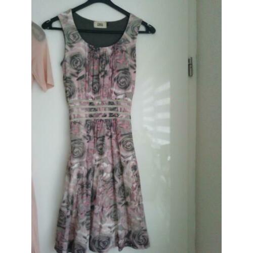 Prachtige grijs / roze zomer jurk Emma (College Style) XS