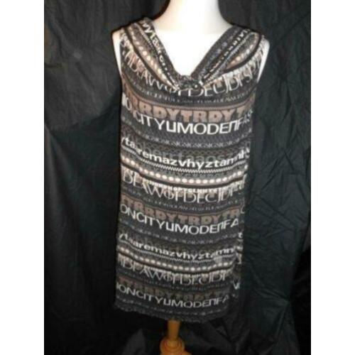 tuniek-jurk zwart-bruin letters etam xl waterval OPRUIMING