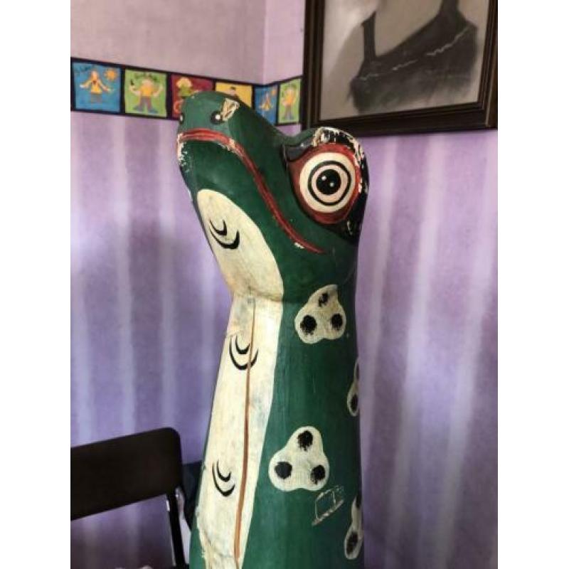 Kikker verzameling houten kikkers
