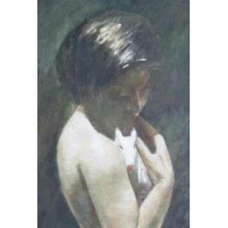 ==CORNELIS KLOOS 1895-1976==90 x 70 cm==naakt met wit konijn
