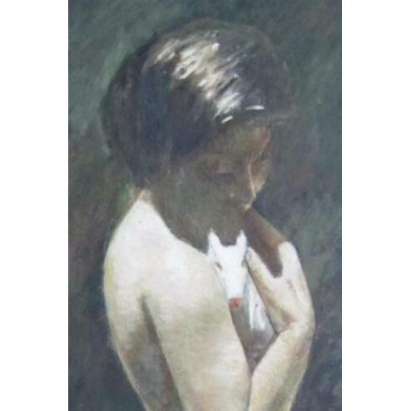 ==CORNELIS KLOOS 1895-1976==90 x 70 cm==naakt met wit konijn