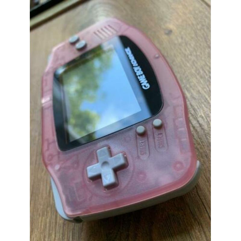Nintendo Gameboy Advance Transparant Roze, zo goed als nieuw