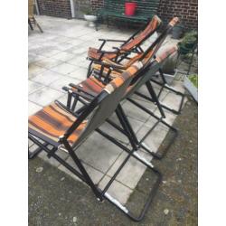 4 vintage deck chairs