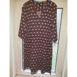 Supergaaf bruin turquoise tuniek / jurkje mt 48