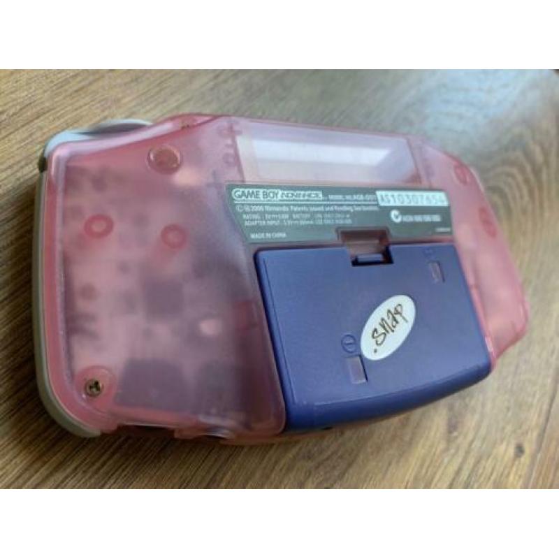 Nintendo Gameboy Advance Transparant Roze, zo goed als nieuw