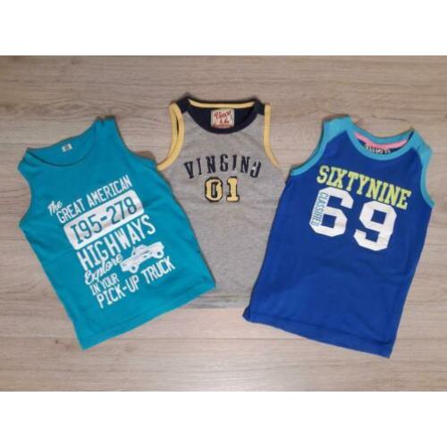 3x hemdje singlet shirt maat 104-110 oa Vingino jongen