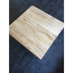 Teak salontafel kist klep lades