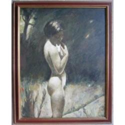 ==CORNELIS KLOOS 1895-1976==90 x 70 cm==naakt met wit konijn