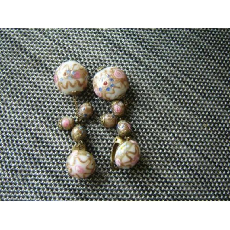 millefiori-ketting met oorbellen clips