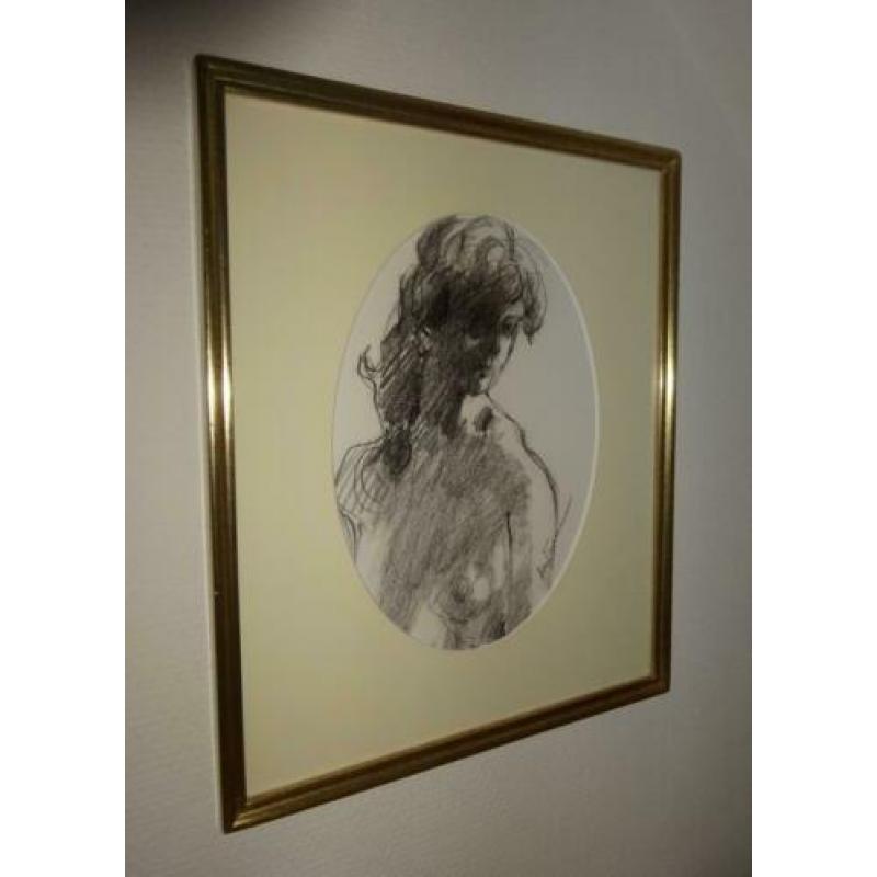 Schilderij met half naakt model is gemaakt door: van Hen Eu