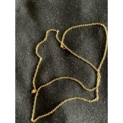18 karaat gouden ketting JOFISA met hanger zwarte opaal sk