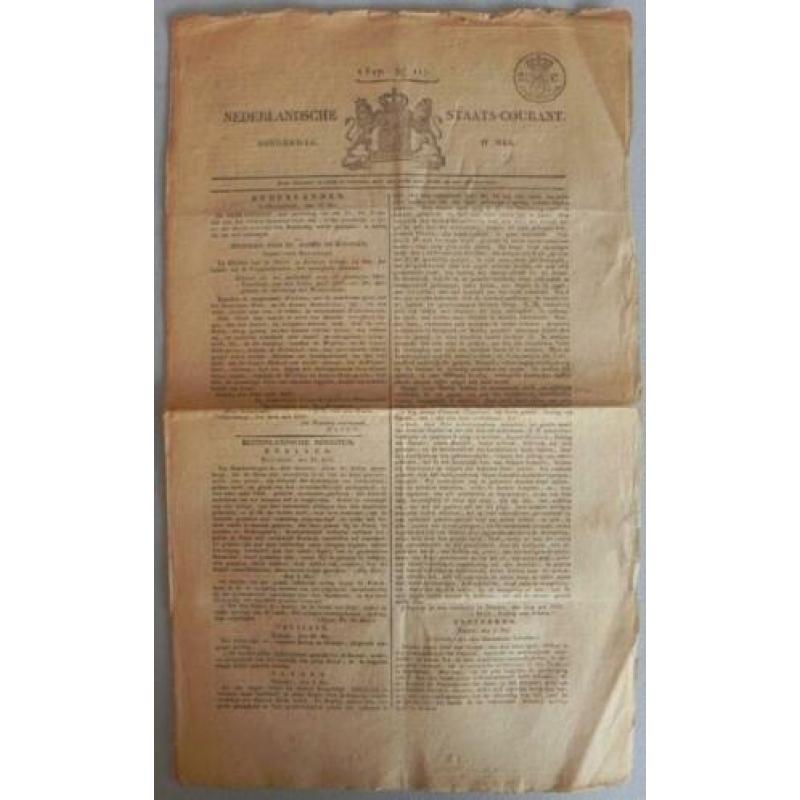 Nederlandsche staats-courant uit 1827 4 stuks, oude kranten