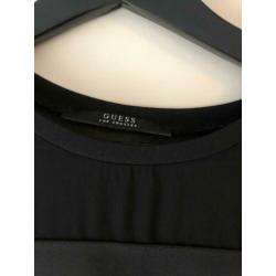 Guess semi transparant t-shirt zwart maat 36 / s