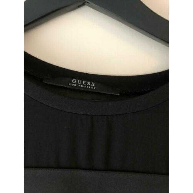 Guess semi transparant t-shirt zwart maat 36 / s