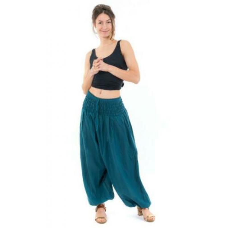 Ballon broek wijde harem broek petrol maat 34-44