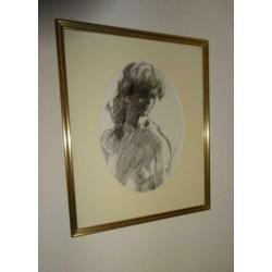 Schilderij met half naakt model is gemaakt door: van Hen Eu