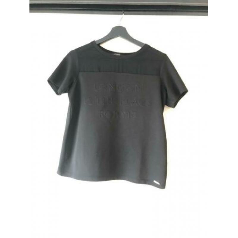 Guess semi transparant t-shirt zwart maat 36 / s