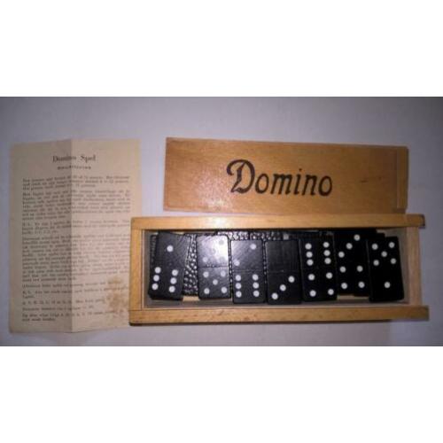 domino spel dominospel in houten doos