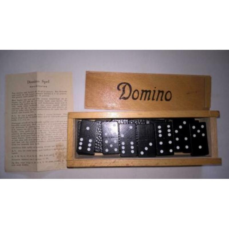 domino spel dominospel in houten doos
