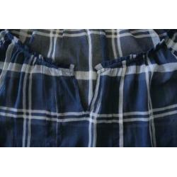 abercrombie & fitch top M blauw geruit zga nieuw