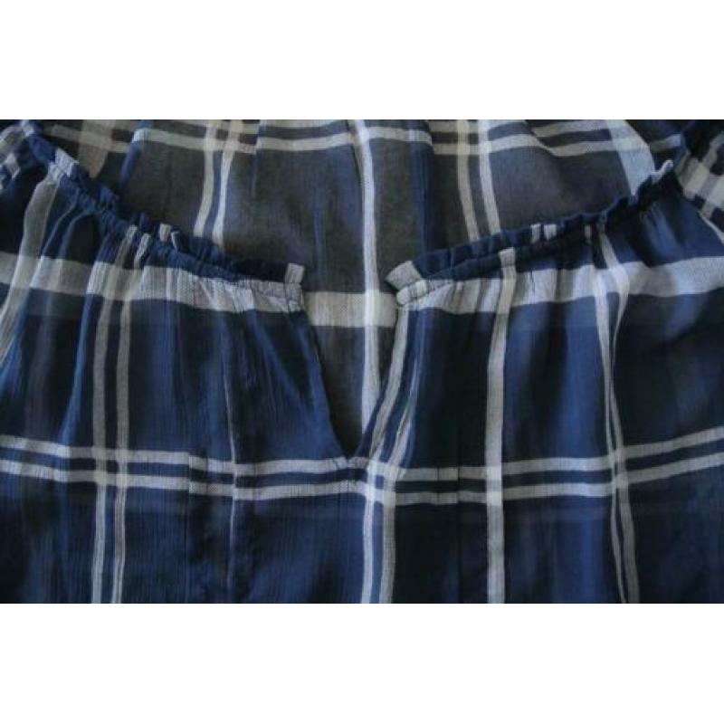 abercrombie & fitch top M blauw geruit zga nieuw