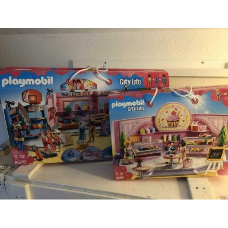 Playmobil winkelcentrum 9078 en ijssalon 9080