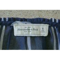 abercrombie & fitch top M blauw geruit zga nieuw