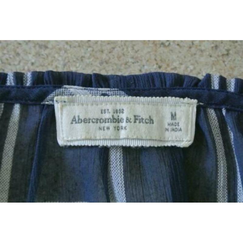 abercrombie & fitch top M blauw geruit zga nieuw