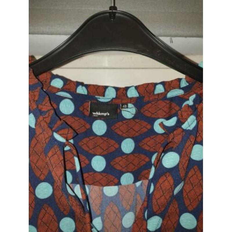 Supergaaf bruin turquoise tuniek / jurkje mt 48