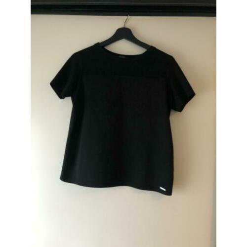 Guess semi transparant t-shirt zwart maat 36 / s