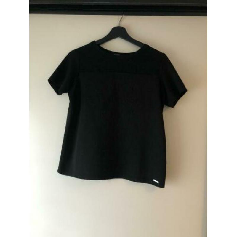 Guess semi transparant t-shirt zwart maat 36 / s