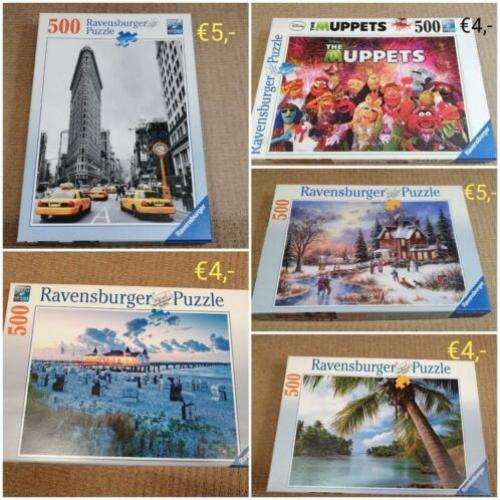 Heel veel puzzels oa ravensburger 500 en 1000 stukjes