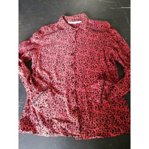 Aako blouse dames maat 40 rood/zwart