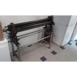 Zinkwals platen wals op rvs onderstel