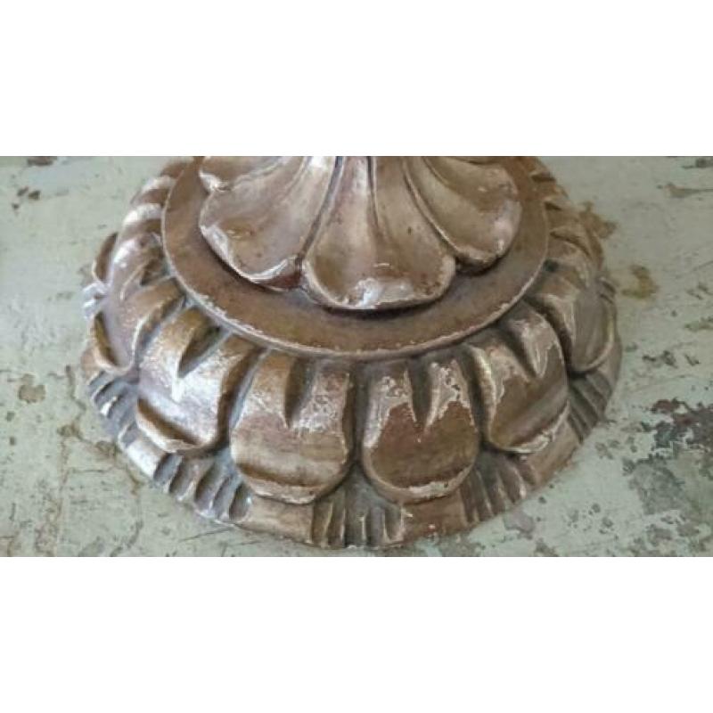 Antieke houten bois dore kandelaar