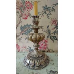 Antieke houten bois dore kandelaar