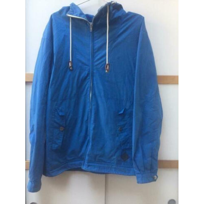 Minimum heren zomerjas tussenjas blauw capuchon zgan Deens