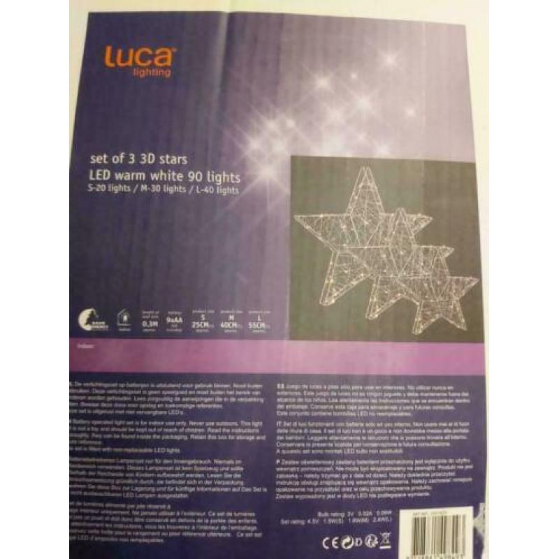 Luca verlichtingsset Extra ( Set a 3 stuks ) nieuw in doos.