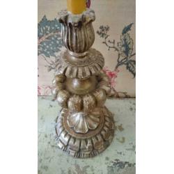 Antieke houten bois dore kandelaar