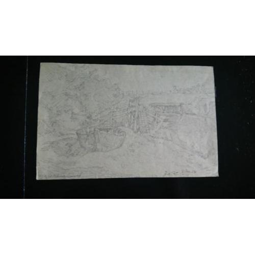 Potloodtekening Johan de Kruijf, leermeester Anton Pieck
