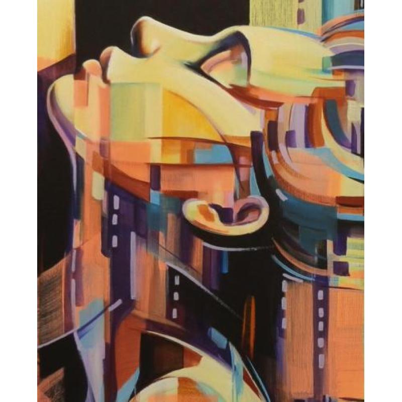 " City Rythm " Acrylschilderij van Galya Bukova