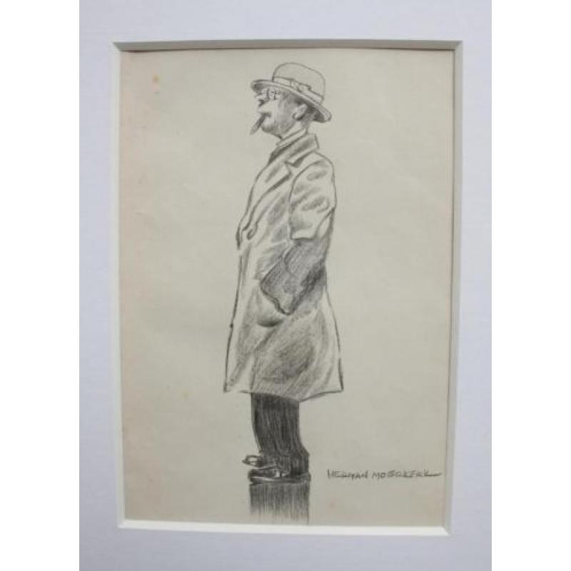 Herman Moerkerk (1879-1949) tekening man met sigaar