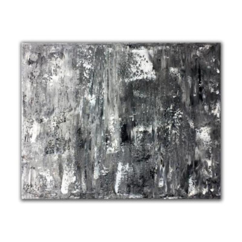 Handgemaakt Origineel Abstract Schilderij, Grijs Wit Nieuw