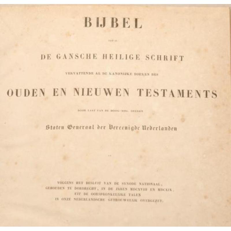 Grote Statenbijbel uit 1845 in zéér goede staat