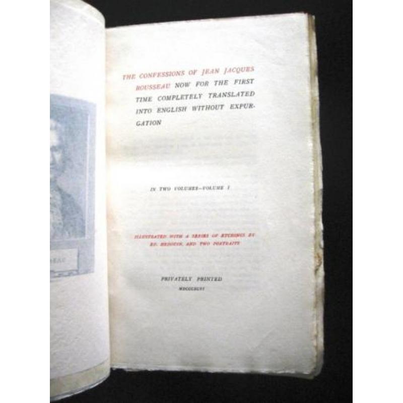 Confessions of Jean Jacques Rousseau 1896 1/50 Large Paper
