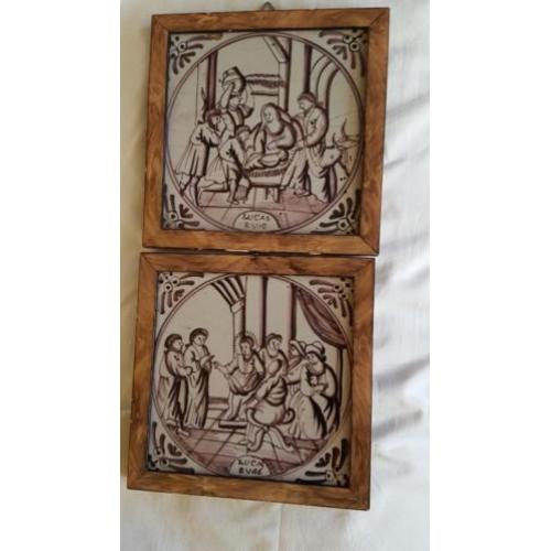 2 oude bijbelse tegels