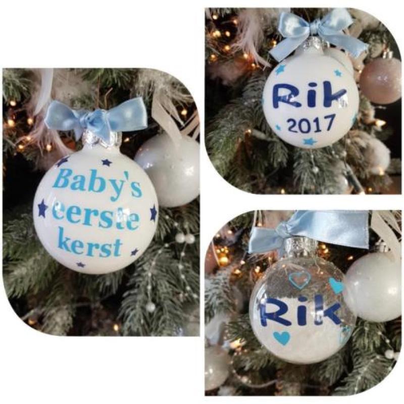 Kerstbal baby's eerste kerst .met naam en jaartal
