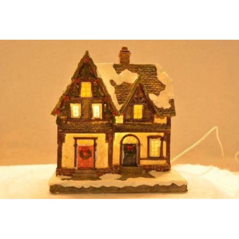 X-Mas Collection Kerstdorp huis met Kerstversiering