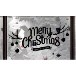 Raamsticker muursticker merry christmas rendier gewei nieuw
